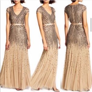 🖤 Adrianna Papell Women Formal Beaded/ Sequin bronze